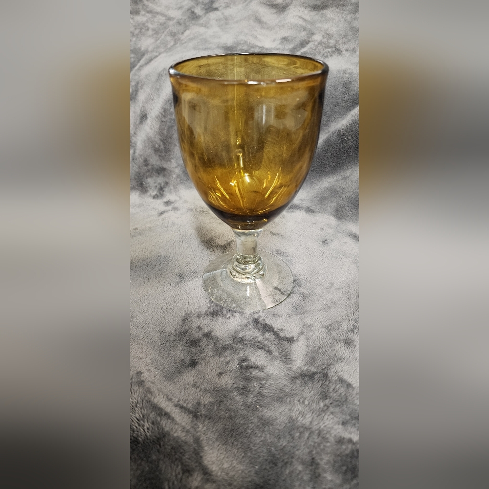 Pottery Barn Blown Glass Goblet Wine Glasses set of 4